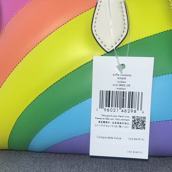 ♠️kate spade Pride Rainbow Collection Leather Duffle Crossbody Bag NWT - Picture 14 of 16